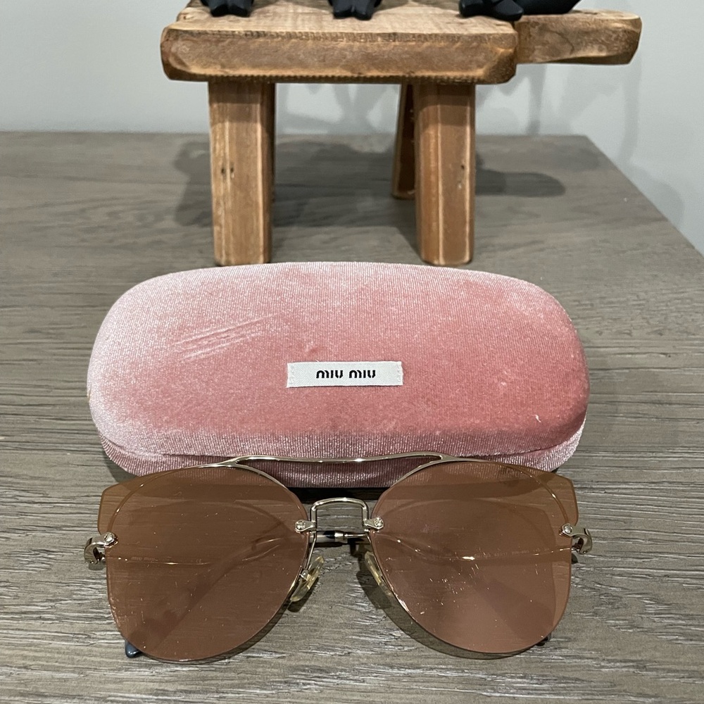Designer sunglasses with case - worn twice.